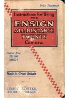 Ensign All Distance 20 manual. Camera Instructions.